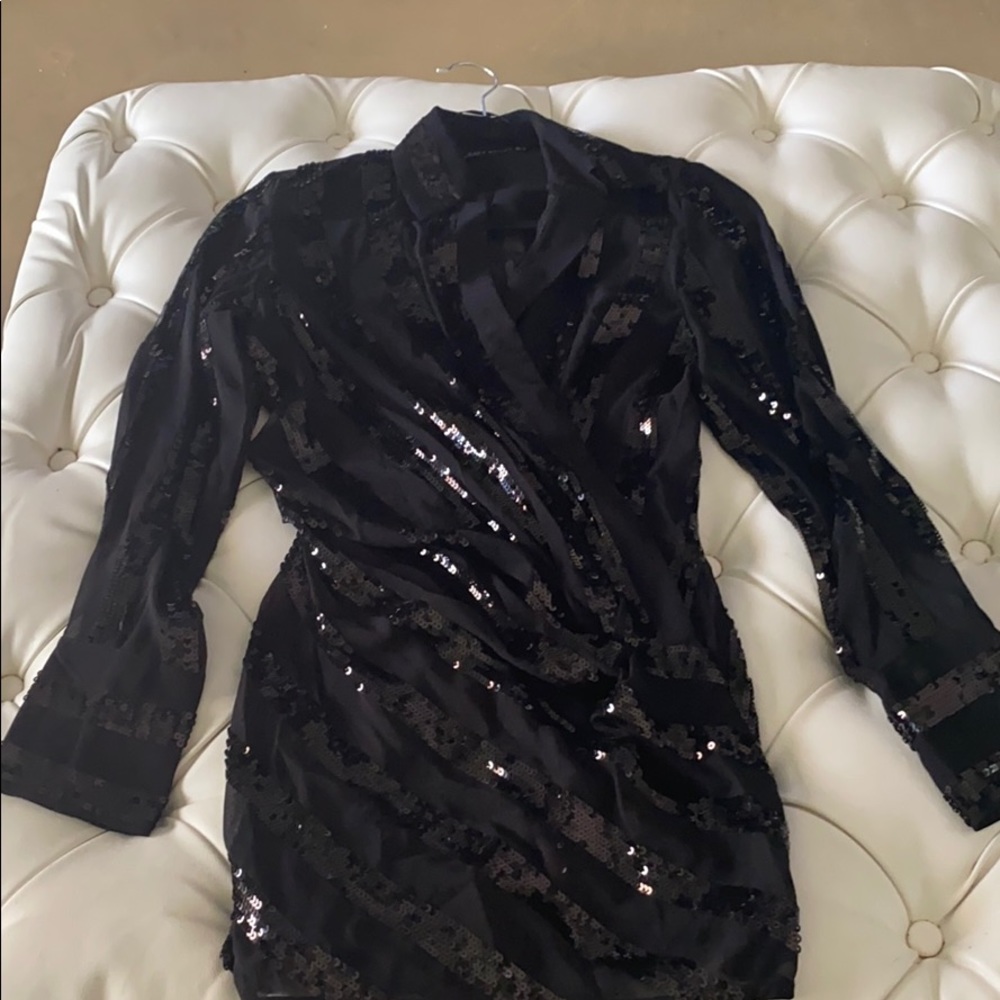 Stunning black sequin wrap top